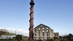 La azucarera de Portas y su chimenea visitable, en la actualidad