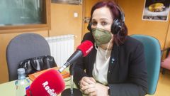 Sandra Insua, alcaldesa de Camari�as, en una visita reciente a Radio Voz Berganti�os