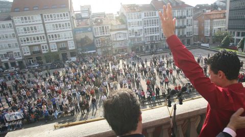 En el 2006, durante la recepci�n institucional del Concello de Ferrol tras proclamarse Campe�n del Mundo de Triatl�n