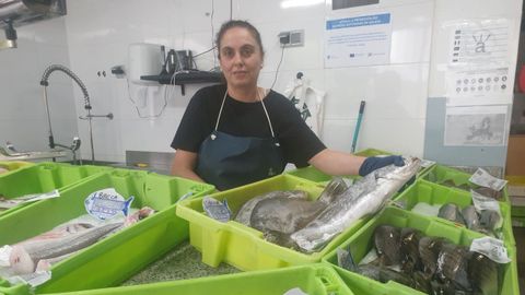 Vanesa Platero, en su puesto de la plaza de abastos de Vilalba