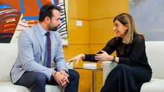 El presidente del Partido Popular de Asturias, lvaro Queipo, y la presidenta de Cantabria, Mara Jos Senz de Buruaga.