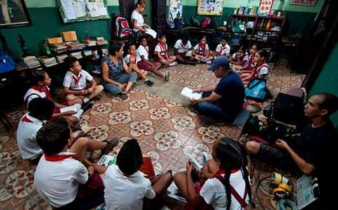 Filmaci�n de �Conducta�, en una escuela de La Habana.