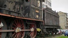 Estado actual de la locomotora de A Ponte.