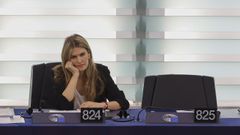 La eurodiputada imputada Eva Kaili, esta semana en la Euroc�mara