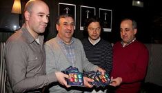 Carlos Quint�, Manuel G�mez, Briam Sniekers y Jos� Quint�, en la presentaci�n ayer del nuevo disco.