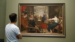 �Las hilanderas� recuper� su tama�o original mediante un marco movible que oculta los a�adidos del siglo XVIII.