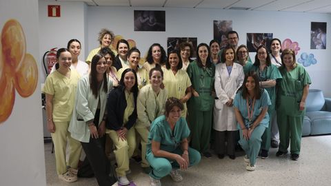 La mayora del equipo que forma parte del Servicio de Neonatologa del CHUS. 