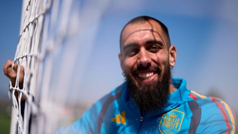 El jugador del Celta Borja Iglesias, en la concentraci�n con la selecci�n espa�ola del mes de marzo.