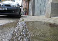Fuga de agua en la Corredoira, en una foto de archivo. 