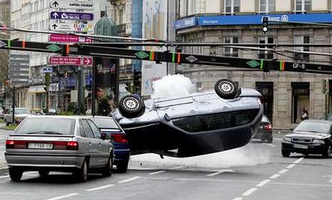 Rodaje de una de las secuencias de acci�n de �Invasor� filmadas en el centro de A Coru�a.