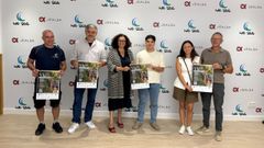 Tri�anes, Fajardo, Hermo, P�rez, y otros colaboradores en la presentaci�n de la Andaina Solidaria Jealsa