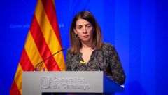 La portavoz de la Generalitat, Meritxell Bud, en rueda de prensa posterior al Consell Executiu en el Palacio de la Generalitat, en Barcelona.