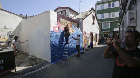 Obras en el entorno de la plaza del Cruceiro 