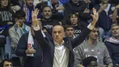 Carles Marco, durante el derbi disputado entre el Obradoiro y el Leyma Coru�a.