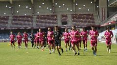 Entrenamiento del Pontevedra CF en Pasarn en esta pretemporada