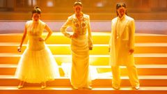 Rei Ami, EJAE y Audrey Nuna, las tres cantantes que ponen voz a �Las guerreras K-Pop�, en la ceremonia de los premios �scar