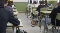 Imagen de archivo del aula de�primero de bachiller en el instituto Sof�a Casanova de Ferrol.