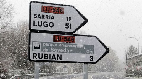 As nevaba en Bveda, a poco ms de 300 metros de altitud, a eso de las once de la maana de este viernes