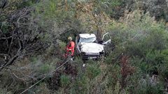 La ltima salida de carretera con resultado fatal en Quiroga fue el mes pasado, en el accidente de la foto en la parroquia de Vilarmel, limtrofe con Montefurado, que le cost la vida a un vecino de 72 aos