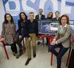 Los socialistas, ayer durante la presentaci�n de la web. 