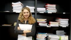 Pilar Fern�ndez, en una imagen del 2018 durante una entrevista en La Voz cuando era fiscala en Santiago.