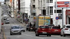 Avenida de Arcadio Pardiñas, en Burela, donde ocurrió el atropello