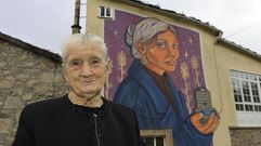 Carmen da Fonte, una de las habitantes m�s queridas de Tarr�o (lugar de la parroquia de Bugallido con algo m�s de un centenar de habitantes), fue retratada en un mural.