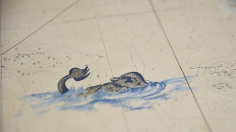 R�a de Arousa en una carta n�utica ilustrada por Urbano Lugr�s y adquirida por el Museo Mass� de Bueu