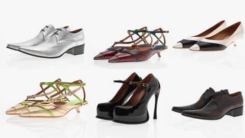 Varios modelos de calzado de la colecci�n de Galliano.