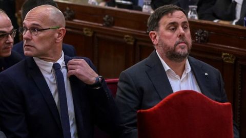 El exconsejero de Exteriores. Ral Romeva, y el exvicepresidente de la Generalitat, Oriol Junqueras, en una imagen de archivo