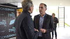Chema Cancela, candidato de ConSenso a vicerrector del campus de Pontevedra, este mi�rcoles, en su presentaci�n en la Facultade de Ciencias da Educaci�n e do Deporte