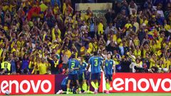 La celebraci�n de Colombia con su afici�n