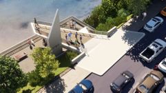 Reconstrucci�n idealizada del futuro mirador de O Vica�o en Sanxenxo