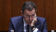 El primer ministro portugus, Lus Montenegro, durante el debate de presupuestos en el Parlamento el pasado mes de octubre