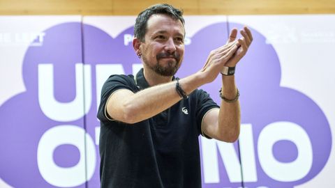 Pablo Iglesias, este s�bado, durante su intervenci�n en la llamada �Uni de Oto�o� de Unidas Podemos