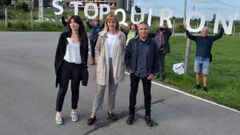 La candidata de Podemos Asturies a la Presidencia del Principado de Asturies, Covadonga Tom�, junto a Laura Tuero y Xune Elipe