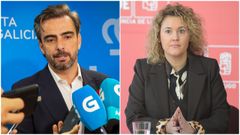 El conselleiro de Presidencia, Diego Calvo, a la izquierda. A la derecha, la diputada del PSdeG Patricia Otero