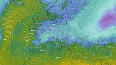 La borrasca sobre el Mediterr�neo y el anticicl�n al norte crear�n un corredor de aire polar continental