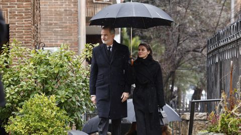 Los reyes Felipe VI y Letizia, a su llegada a la catedral ortodoxa griega de San Andr�s y San Demetrio de Madrid.
