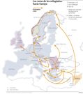 Las rutas de los refugiados hacia Europa