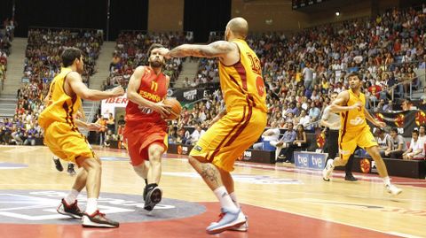 Espa&ntilde;a-Macedonia, el 20 de agosto del 2013, en Sar.