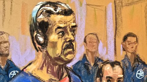 Nicol�s Maduro en su comparecencia en un alto tribunal de Nueva York