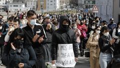 Manifestaci�n en San Cibrao con gran apoyo�a las mujeres grabadas sin su consentimiento en�A Maruxaina