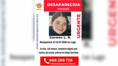 Cartel con la descripci�n de la desaparecida.