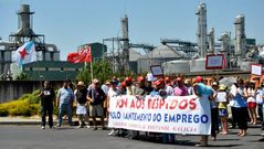 Protesta de la plantilla de Bioetanaol Galicia