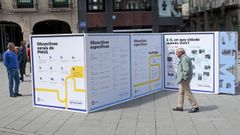 Exposici�n sobre el Plan de Mobilidade Urbana Sostible de Pontevedra, en la plaza de A Peregrina