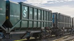 El tren que transporta los residuos de Sogama, en una imagen del 2024