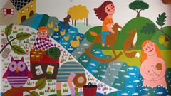 Mural alusivo al centro educativo de Cabanas