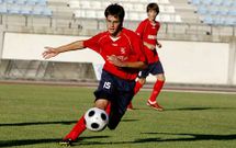 Iago L�pez Garc�a, en su etapa como futbolista del Calasancio en A Pinguela. 