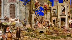 Detalle del Bel�n de la Casa das Artes en las Navidades de Vigo